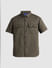 Olive Green Drop Shoulder Shirt_410951+7